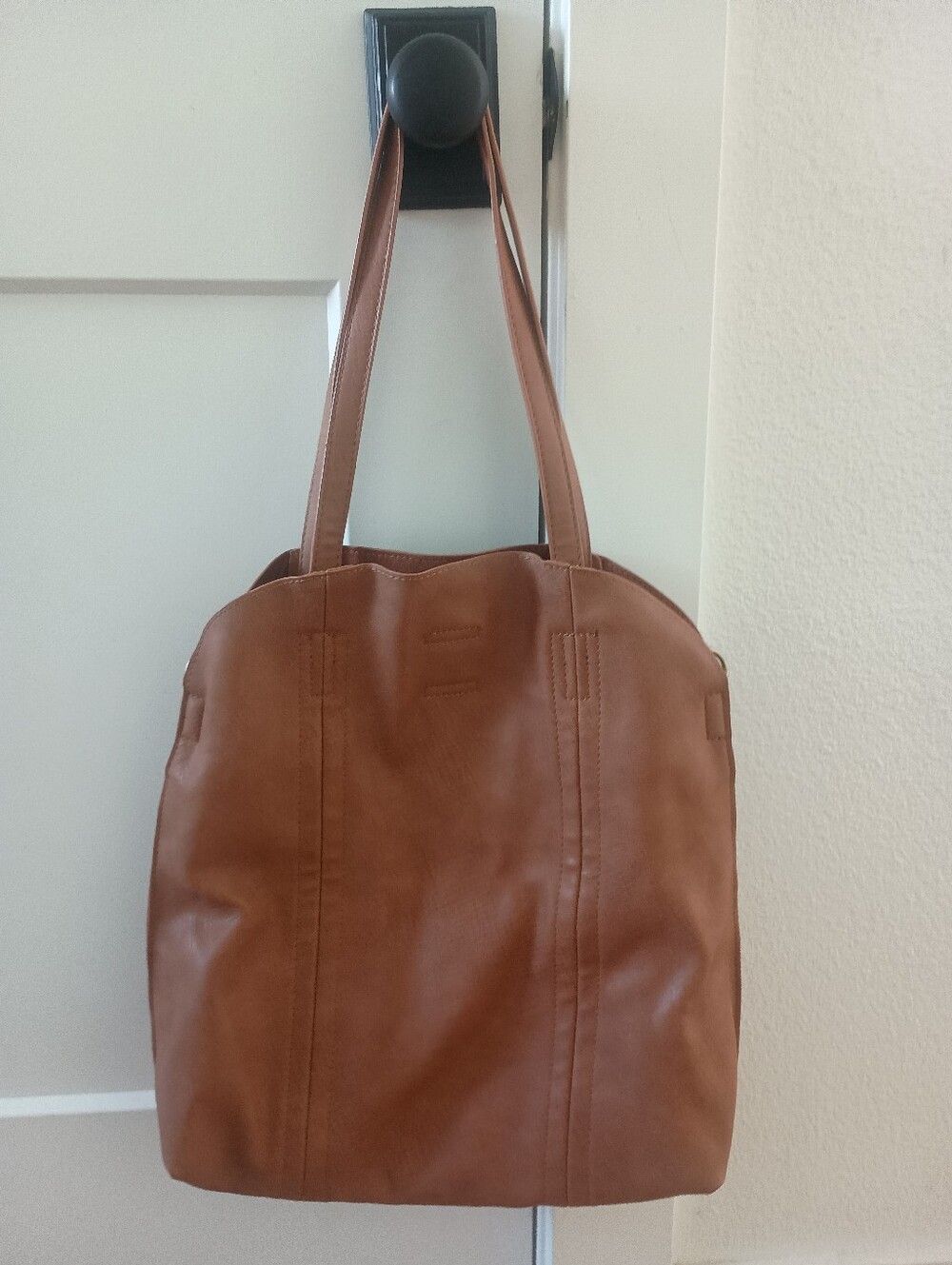 NWOT Antik Kraft Tan Faith 2-in-1 Convertible Vegan Leather Tote